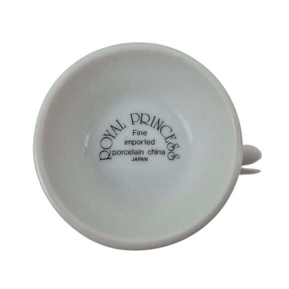 Royal Princess Porcelain 2 Different Coffee Mugs Floral Design Gold Trim Japan - Picture 2 of 9